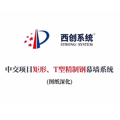 中交項目矩形、T型精制鋼幕墻系統（節點深化）
