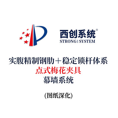 西創系統實腹精制鋼肋＋穩定鎖桿體系點式梅花夾具幕墻系統（節點優化）