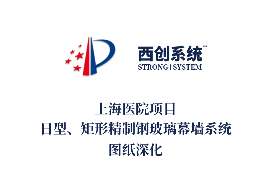 上海醫院項目日型、矩形精制鋼玻璃幕墻系統圖紙深化 - 西