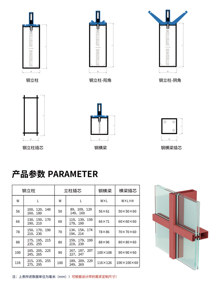 矩形鋼幕墻系統(圖2)