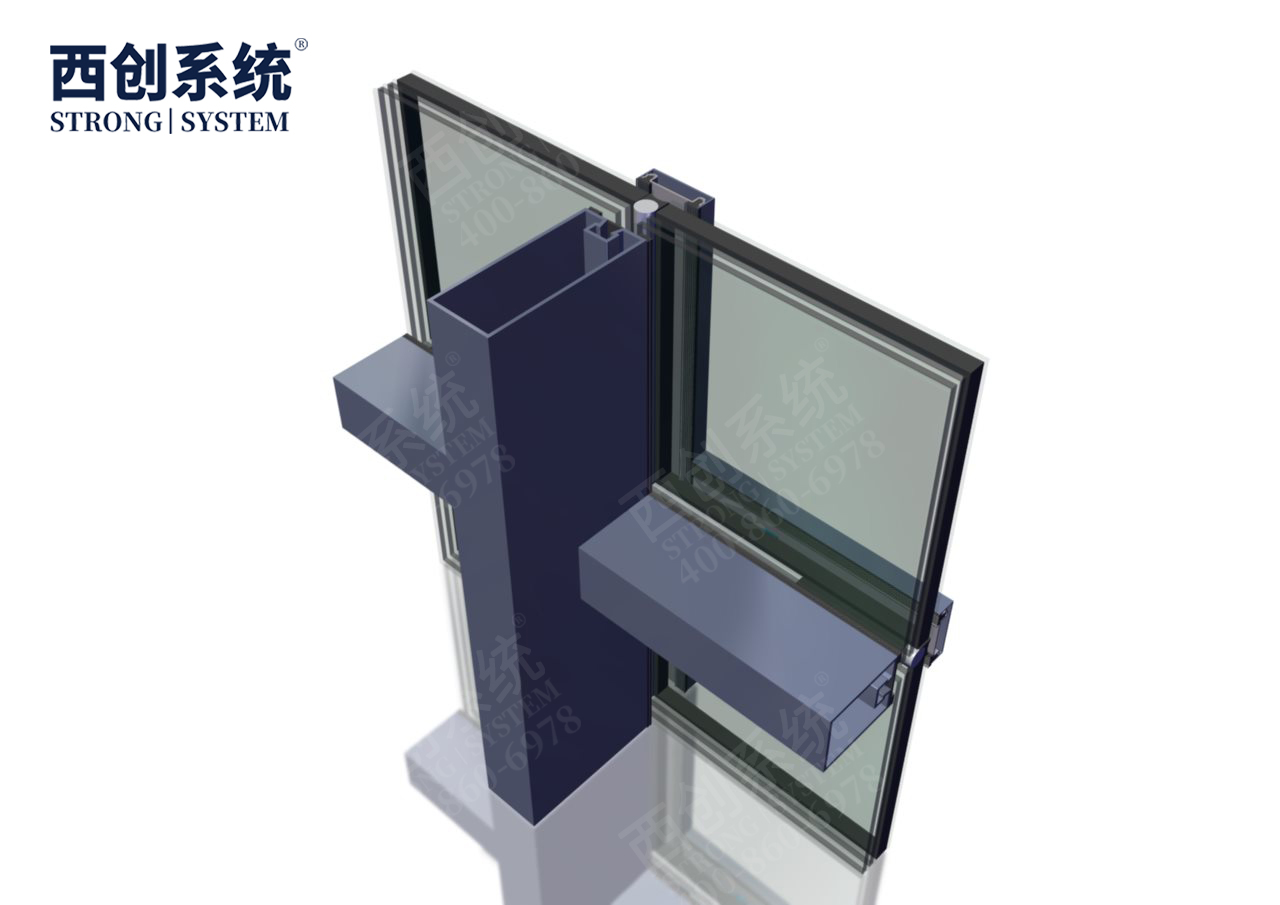湖北荊州文化中心150mm×60mm×3mm冷彎精制鋼乙級防火幕墻——西創系統(圖11)