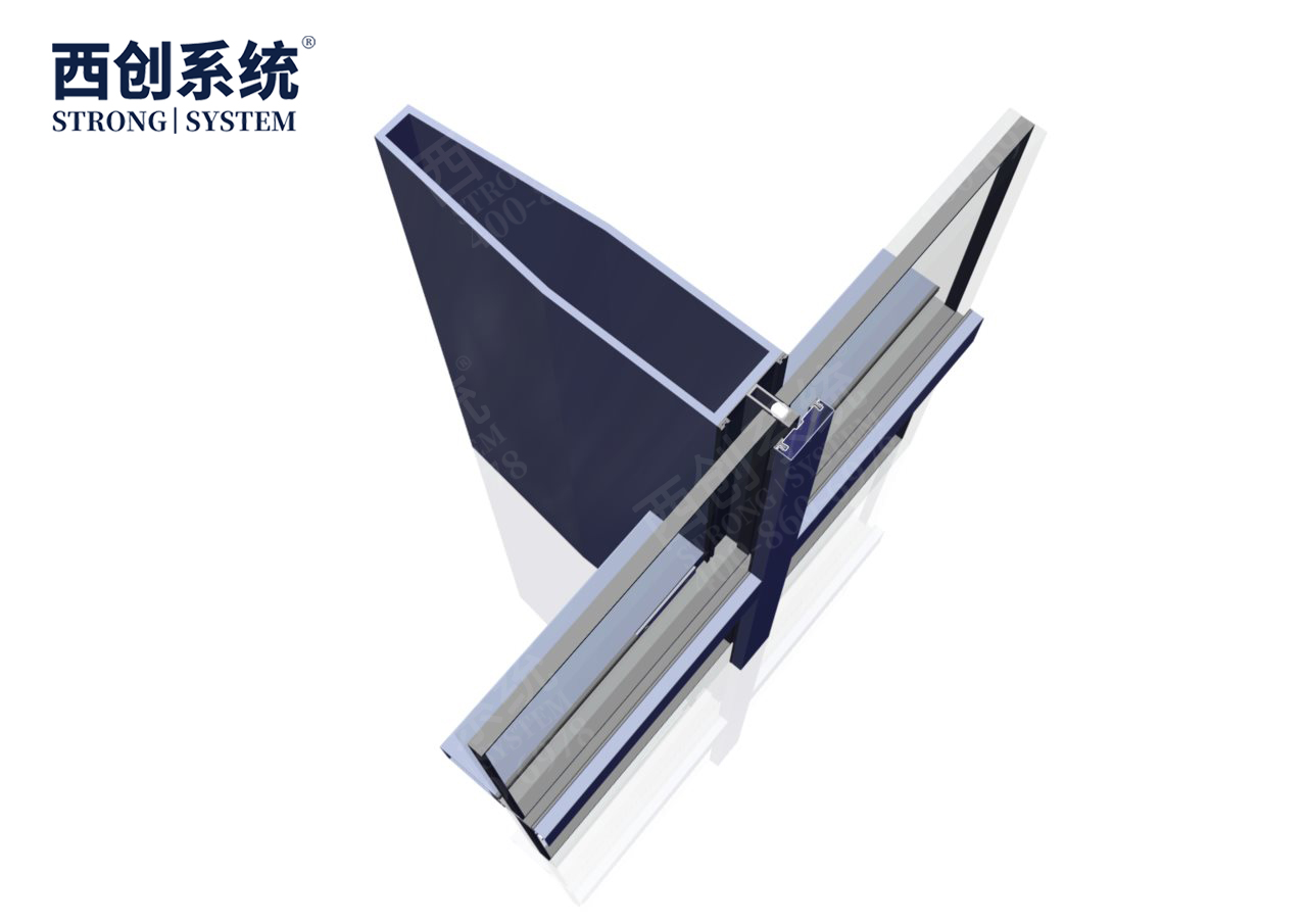上海青浦項目銑卡槽錐形（平頭）精致鋼/前抗面加厚矩形精制鋼玻璃幕墻系統-西創系統(圖8)
